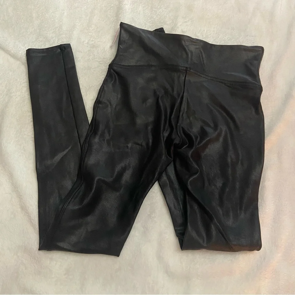 New! Spanx faux leather leggings high waisted rise 28676_5